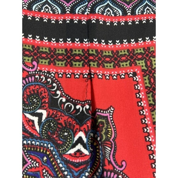 Figueroa & Flower Split V Neck Paisley Pattern Boho Pullover Blouse Size Large - Picture 9 of 10